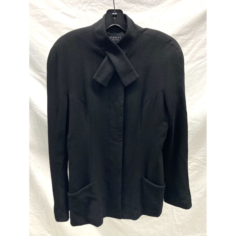 Yeohlee Black Lagenlook Jacket W/ Snap Button Collar 12
